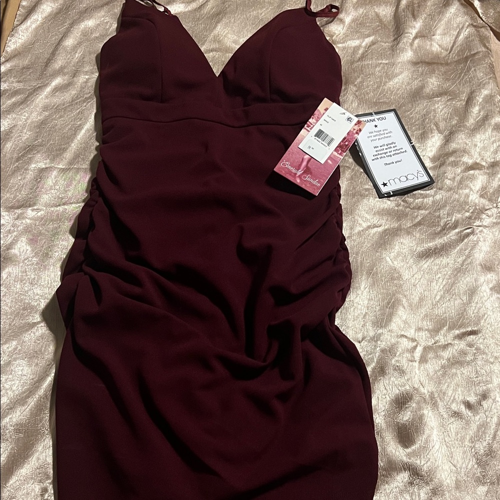Emerald Sundae Deep Red Mini Dress